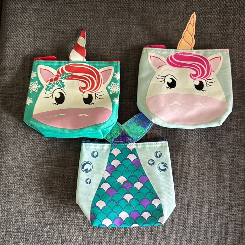 Thirty One Unicorn and Mermaid Snack Pouches Set